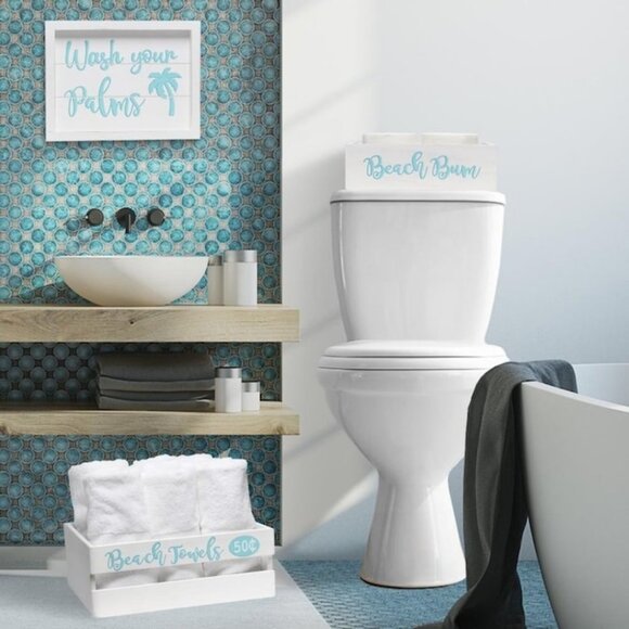 NEW Elegant Designs Costal Beach Wooden Boxes Towel Toilet Paper Holders Decor - Picture 7 of 13